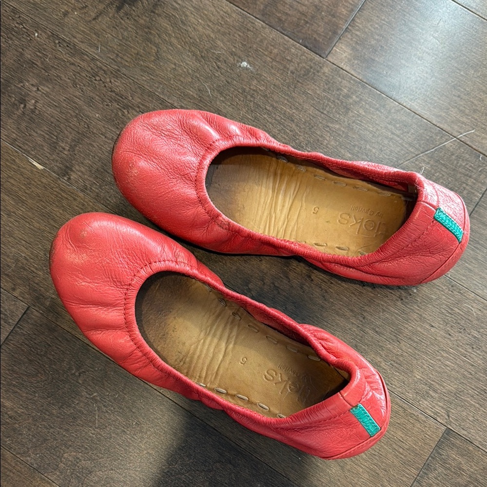 Tieks Red Leather Flats